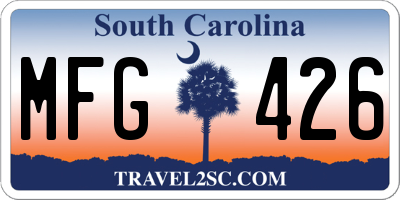 SC license plate MFG426