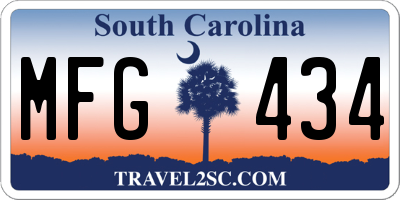 SC license plate MFG434