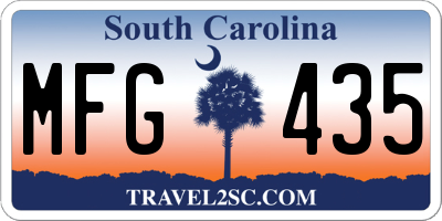 SC license plate MFG435