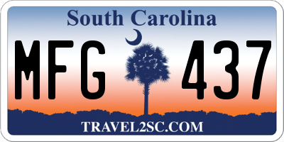 SC license plate MFG437