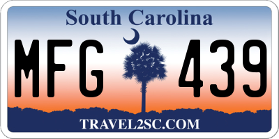 SC license plate MFG439