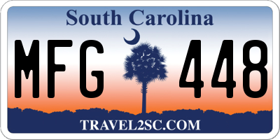 SC license plate MFG448