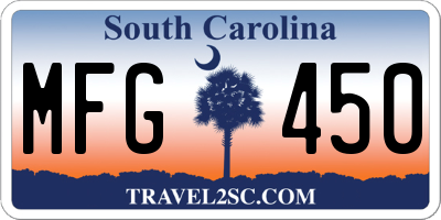 SC license plate MFG450