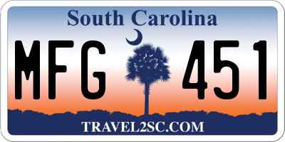 SC license plate MFG451