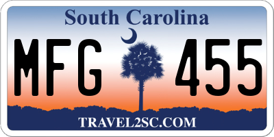 SC license plate MFG455