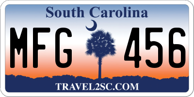 SC license plate MFG456