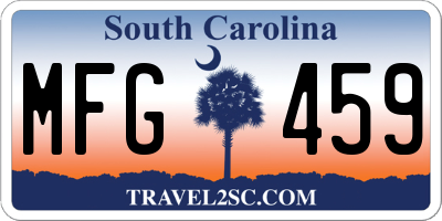 SC license plate MFG459