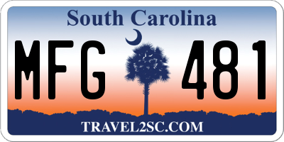 SC license plate MFG481
