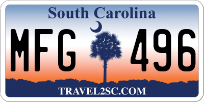 SC license plate MFG496