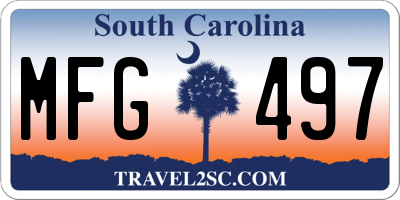 SC license plate MFG497