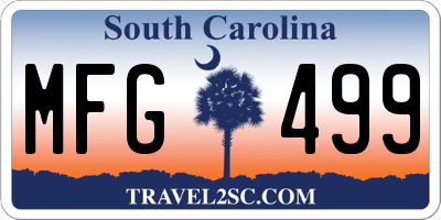 SC license plate MFG499
