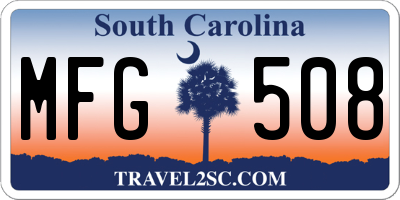 SC license plate MFG508
