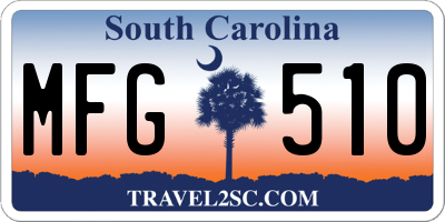 SC license plate MFG510
