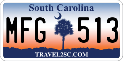 SC license plate MFG513