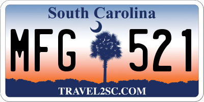 SC license plate MFG521