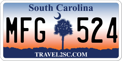 SC license plate MFG524