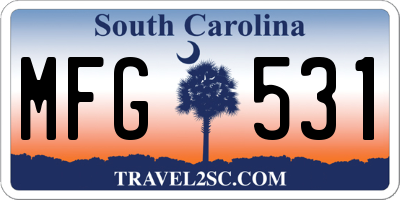SC license plate MFG531