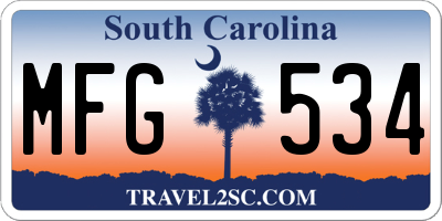 SC license plate MFG534