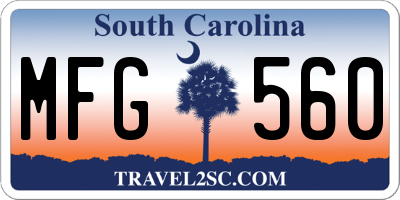 SC license plate MFG560