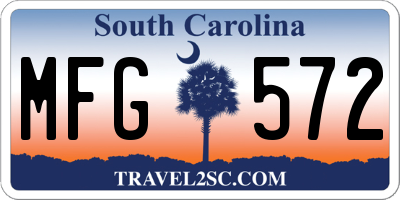 SC license plate MFG572