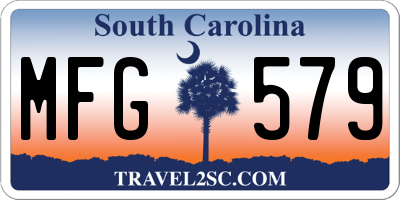 SC license plate MFG579