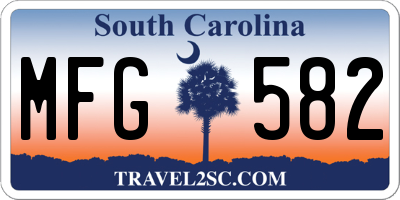 SC license plate MFG582