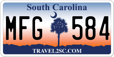 SC license plate MFG584