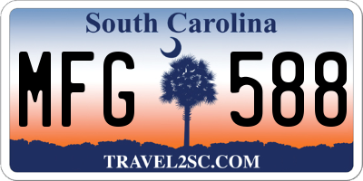 SC license plate MFG588