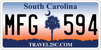 SC license plate MFG594