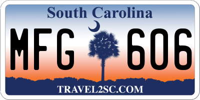 SC license plate MFG606