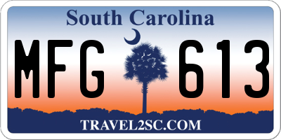 SC license plate MFG613