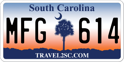 SC license plate MFG614