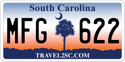 SC license plate MFG622