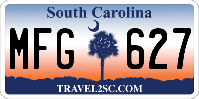 SC license plate MFG627