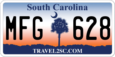 SC license plate MFG628
