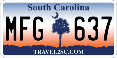 SC license plate MFG637