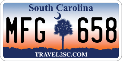 SC license plate MFG658