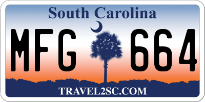 SC license plate MFG664