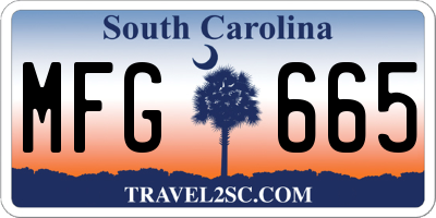 SC license plate MFG665