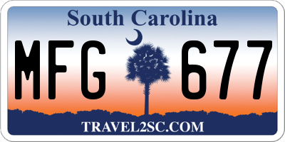 SC license plate MFG677