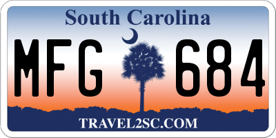 SC license plate MFG684