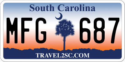 SC license plate MFG687