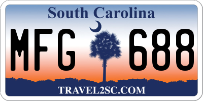 SC license plate MFG688