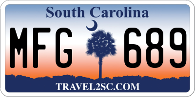 SC license plate MFG689