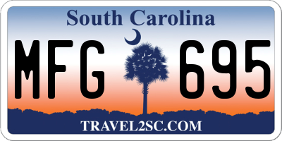 SC license plate MFG695