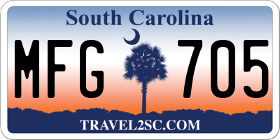 SC license plate MFG705