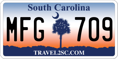 SC license plate MFG709