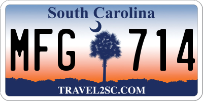 SC license plate MFG714