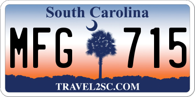 SC license plate MFG715