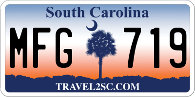 SC license plate MFG719